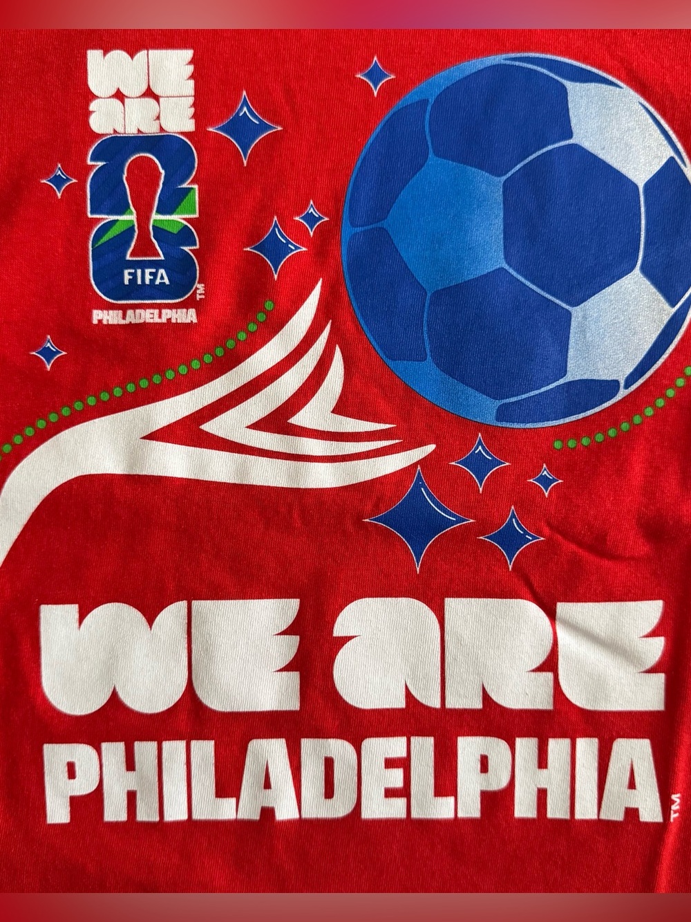 FIFA World Cup 2026 Philadelphia We Are Philadelphia Womens V Neck Tee L NWT Red - Picture 12 of 16
